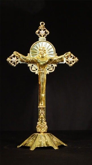 8 Inch Full Gold Plated Jesus Cross