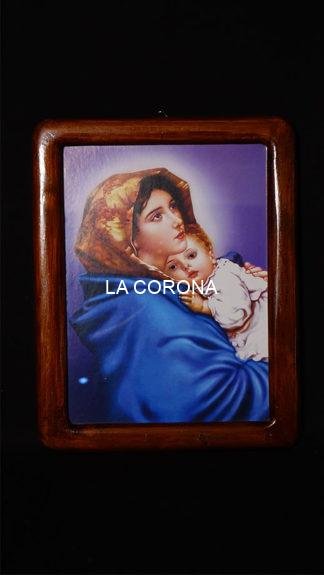 15*11 Inch Madonna Mary Wooden Frame With Glass
