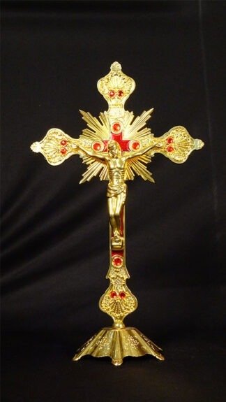 12 Inch Elegant Gold Plated Crucifix