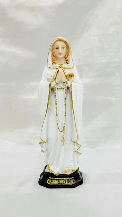 11 Inch poly marble Rosa Mystica Statue