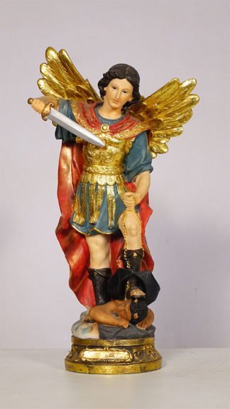 16 Inch St. Michael poly marble Statue