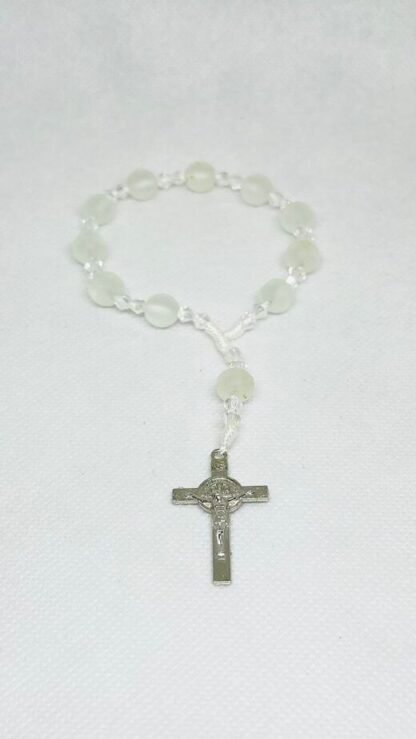 8 MM White Snow Ten Beads Rosary