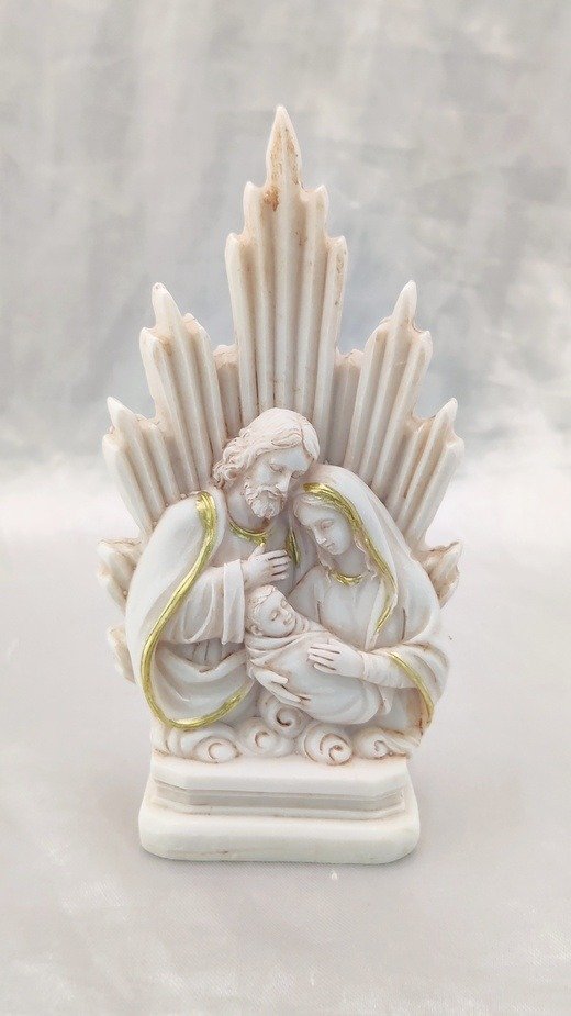 Poly Marble Holy Family Tabletop Statue - 5 Inch
