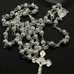 6 MM Cutting Silver Rosary