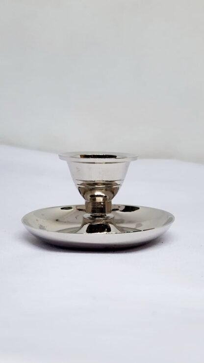 1 Inch Brass Silver Plated Candle Stand