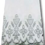 2 Meter Silver color Thread Embroidered Altar Cloth