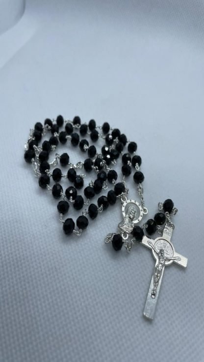 Black Colour 6MM Tyre Crystal Rosary