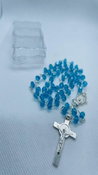 Blue Colour 6MM Tyre Crystal Rosary