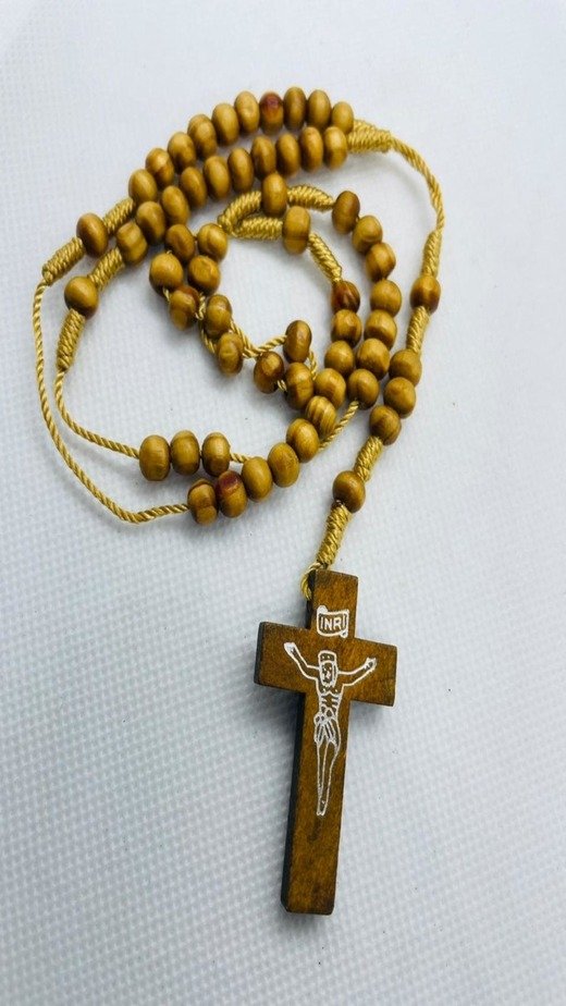 6 Mm Olive Wooden Rosary - La Corona Del Rosario