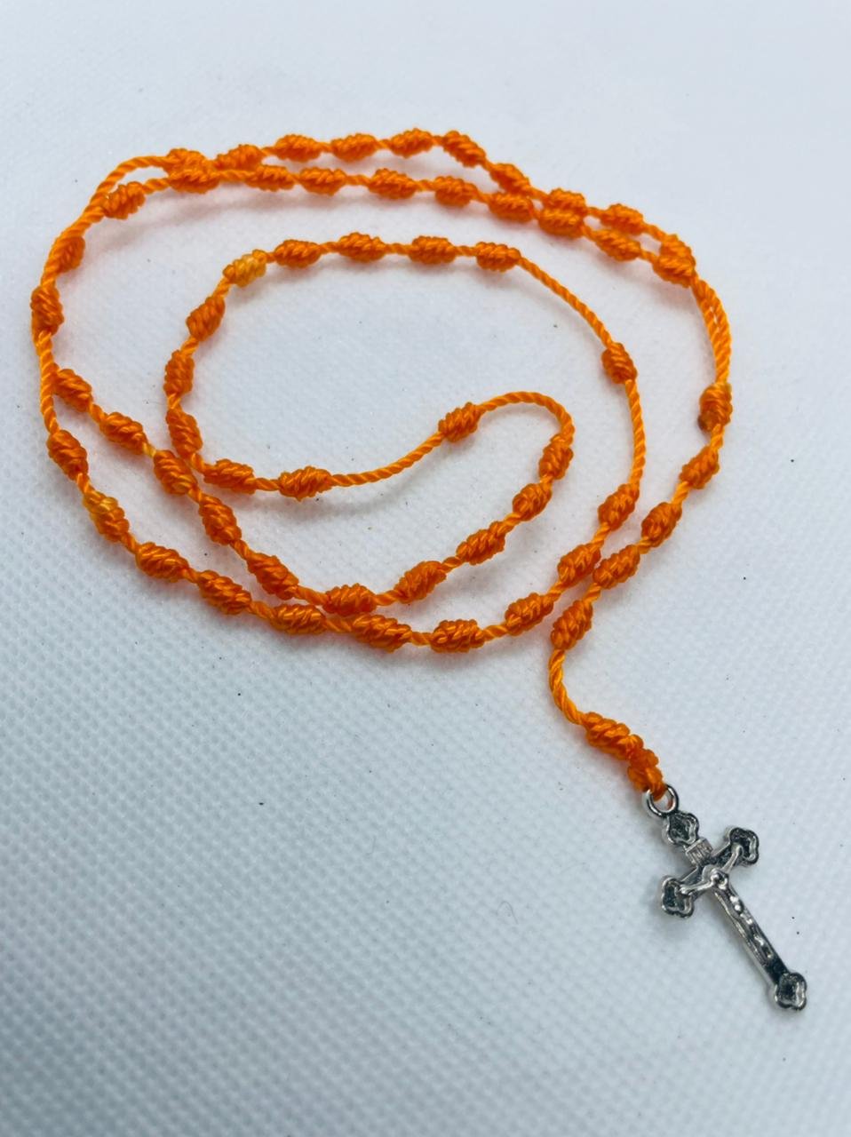 6 MM Orange Thread Rosary - la corona del rosario