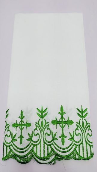 1.5 Meter Green color Thread Embroidered Altar Cloth