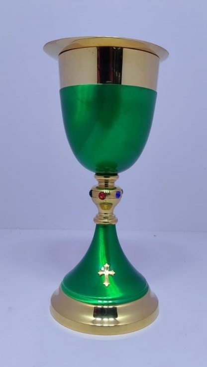 21 cm Green colored Chalice and Paten