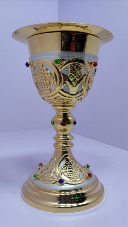 24 cm Chalice and Paten With Stone
