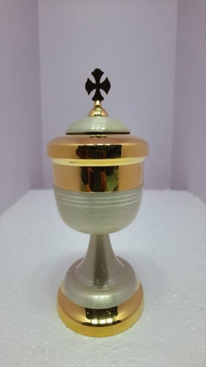 6.5 Inch Silver And Gold Plated Glossy Ciborium