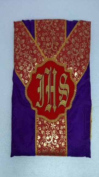 Violet with Red- Gold Embroidery Priest Vestment