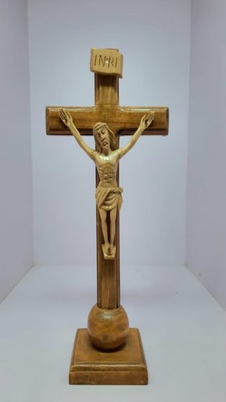 36CM Wooden Cross With Wooden Figure