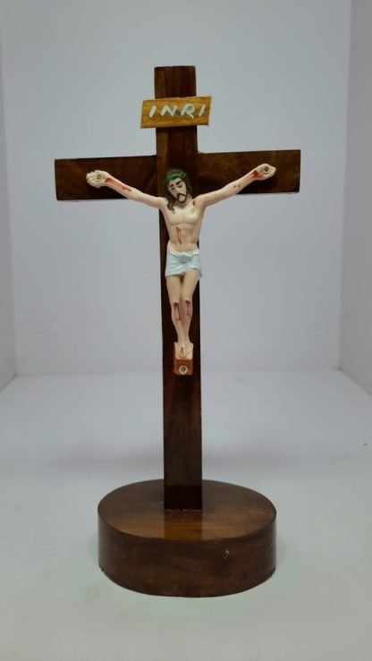28 CM Wooden Cross With Plastic Figure