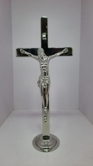 15 INCH Silver Plated Steel Crucifix