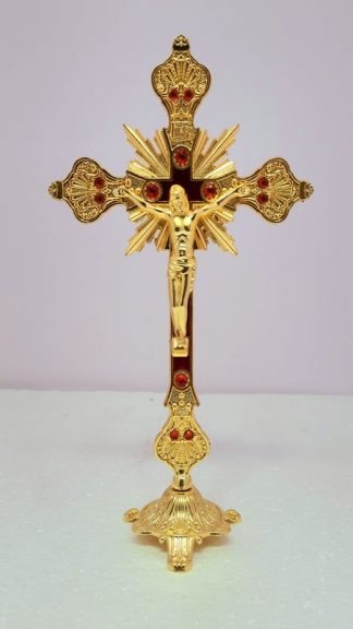 10 Inch Elegant Gold Plated Crucifix