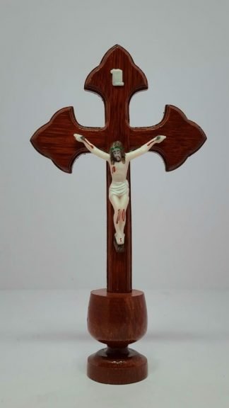 10 Inch Wooden Crucifix With Plastic Statue
