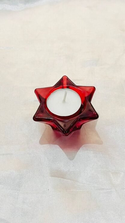 3.5 Inch Red Crystal Candle Stand