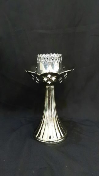 4.5 Inch Silver Plated Brass Candle Stand