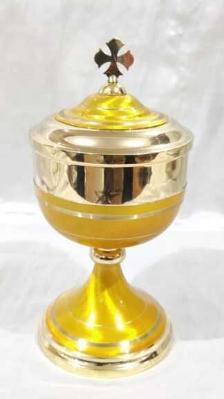 9 Inch Gold & Yellow color covered Ciborium