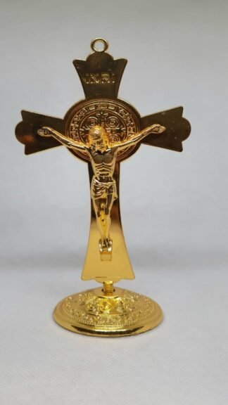5.5 Inch Gold Plated Crucifix For Car