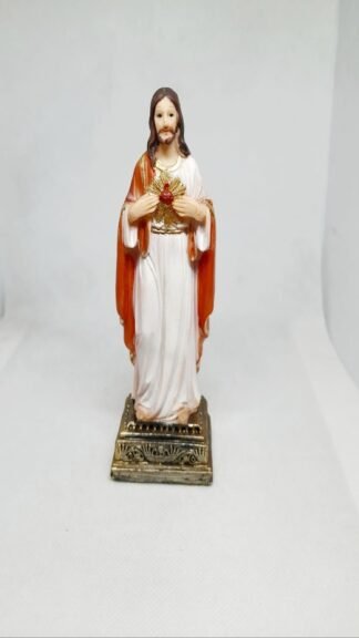 5 Inch Sacred Heart Jesus Poly marble Statue