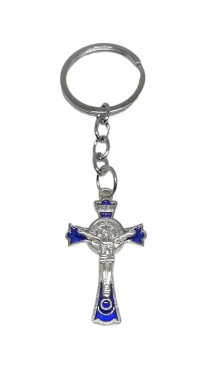4 Inch Silver Plated Cross Keychain Online In India