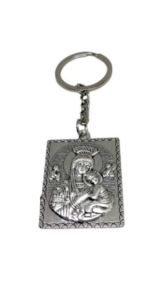 4 Inch silver plated Holy family Keychain