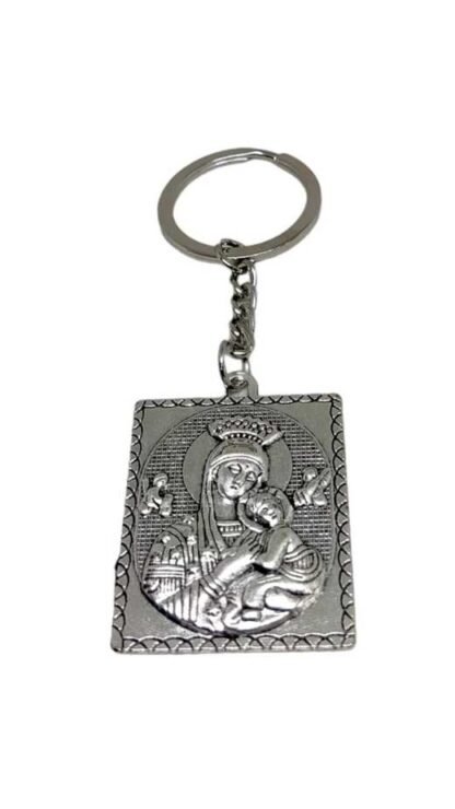4 Inch silver plated Holy family Keychain