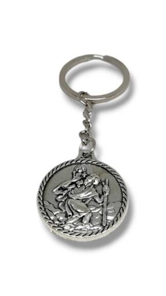 Buy 4 Inch silver plated Saint christopher Keychain