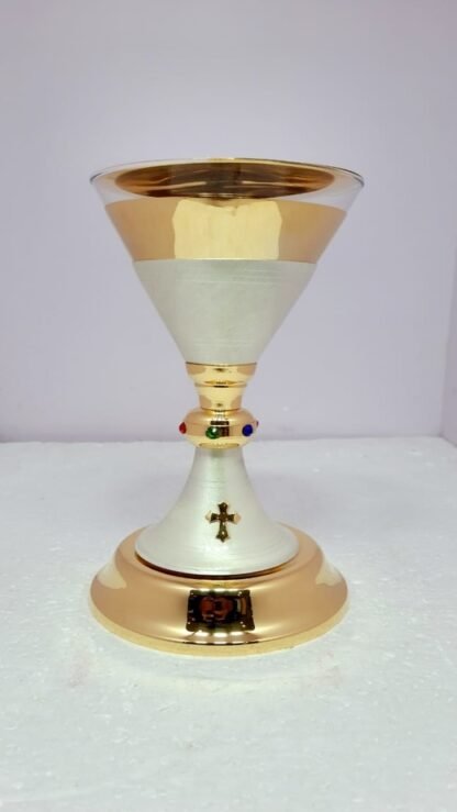 8.5 Inch Gold Plated Chalice With Paten