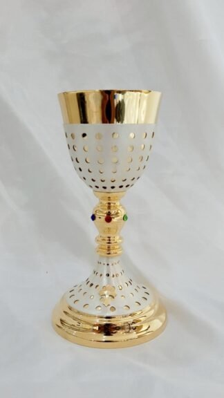8 Inch Gold Plated Chalice with Paten