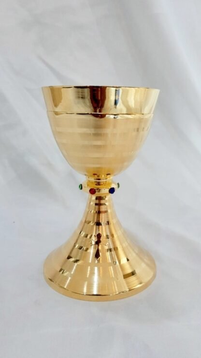 10 CM Gold Plated Chalice with Paten