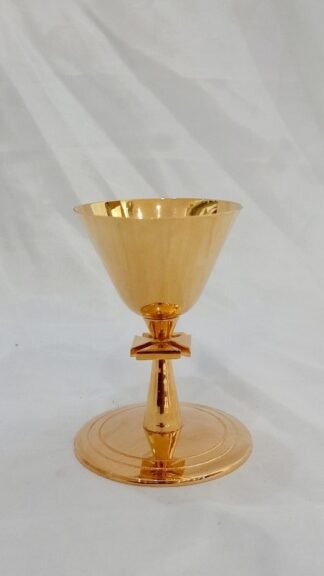 4 Inch Gold Plated Chalice with Paten