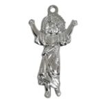 2 Inch Silver Plated Rosary Medal