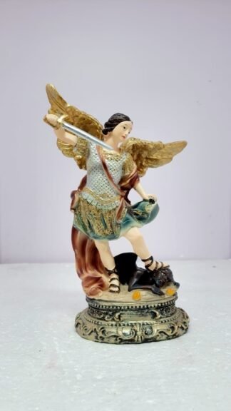 12 cm St. Michael poly marble Statue