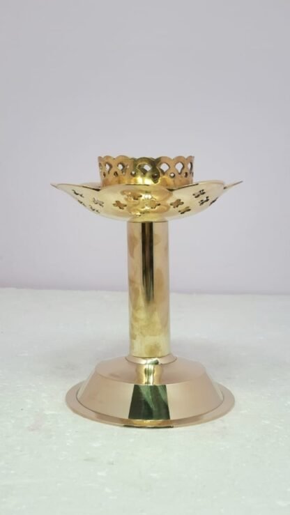 6.5 Inch Gold Plated Brass Candle