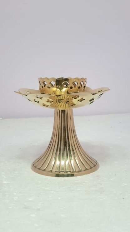 5 Inch Gold Plated Brass Candle Stand Online