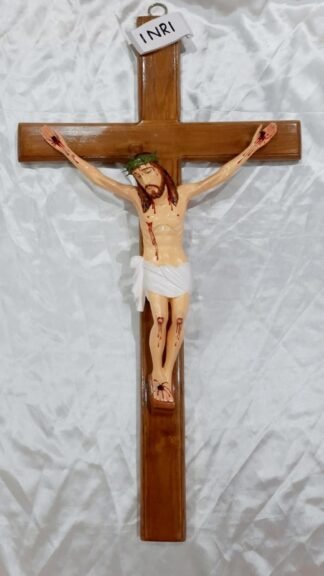 3 Feet Wooden Crucifix with Wooden Figure