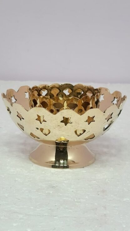3 Inch Gold Plated Brass Candle Stand