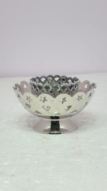 3 Inch Silver Plated Brass Candle Stand