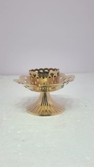 4 Inch Gold Plated Brass Candle Stand