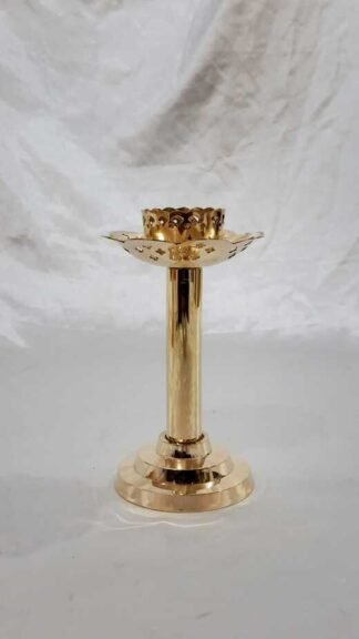 9 Inch Gold Plated Brass Candle Stand