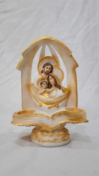 8 Inch Poly Mable Holy Family Statue