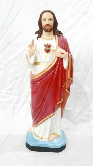 2 Feet Sacred Heart Jesus Metallic Paint Statue