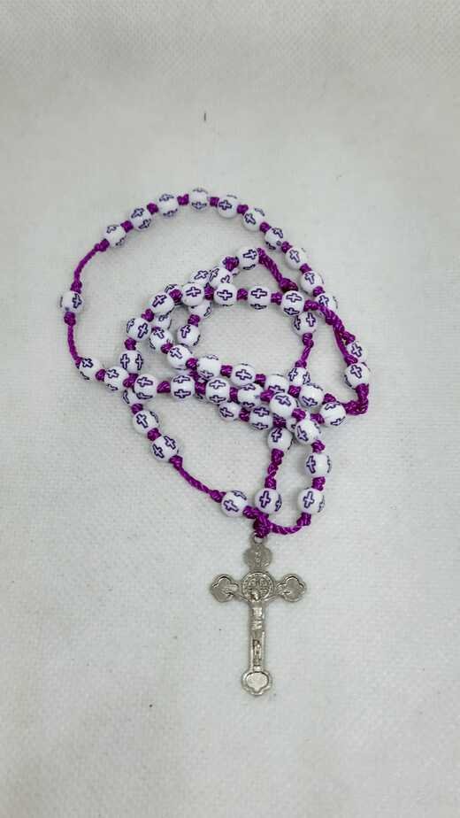 Purple rosary deals necklace