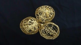 Golden Ball Shaped Decoration Item (3 pcs)